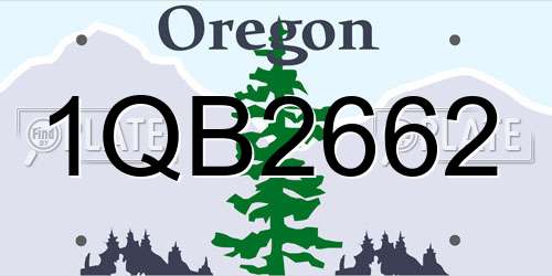 1QB2662 Oregon License Plate