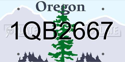 1QB2667 Oregon License Plate