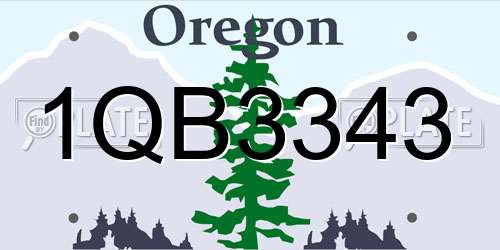 1QB3343 Oregon License Plate