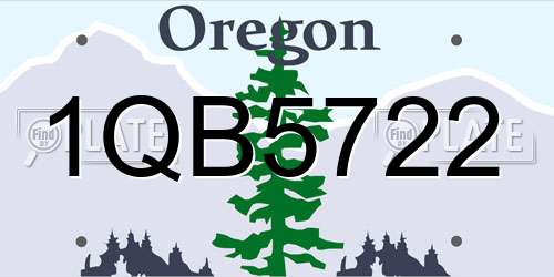 1QB5722 Oregon License Plate