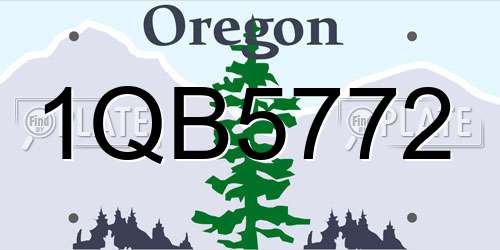 1QB5772 Oregon License Plate