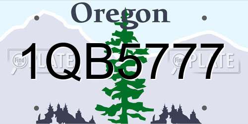 1QB5777 Oregon License Plate
