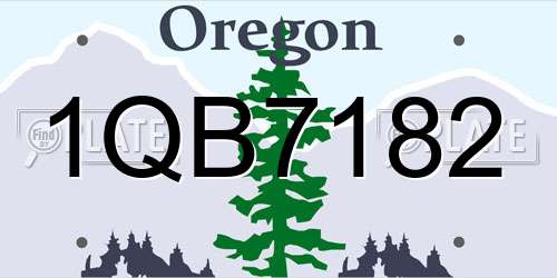 1QB7182 Oregon License Plate