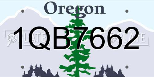 1QB7662 Oregon License Plate