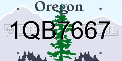 1QB7667 Oregon License Plate
