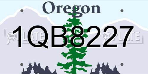 1QB8227 Oregon License Plate
