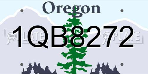 1QB8272 Oregon License Plate