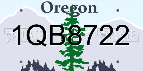 1QB8722 Oregon License Plate