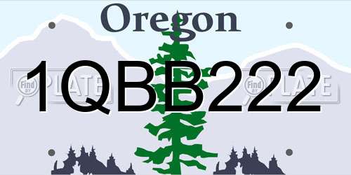 1QBB222 Oregon License Plate
