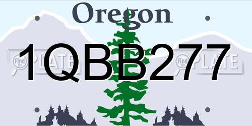 1QBB277 Oregon License Plate
