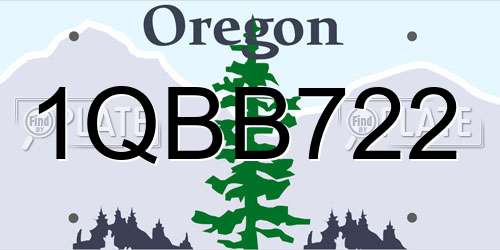 1QBB722 Oregon License Plate