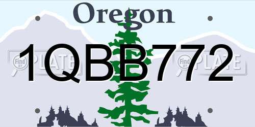 1QBB772 Oregon License Plate