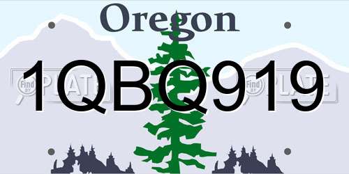 1QBQ919 Oregon License Plate