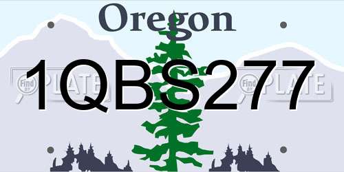 1QBS277 Oregon License Plate