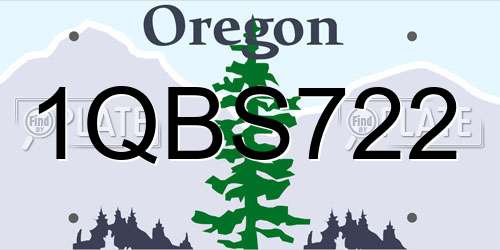 1QBS722 Oregon License Plate