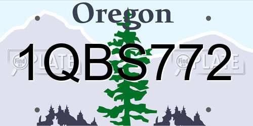 1QBS772 Oregon License Plate