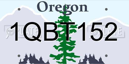 1QBT152 Oregon License Plate