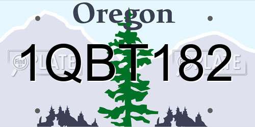 1QBT182 Oregon License Plate