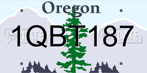 1QBT187 Oregon License Plate