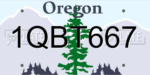 1QBT667 Oregon License Plate