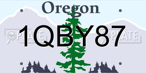 1QBY87 Oregon License Plate
