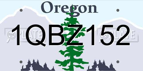 1QBZ152 Oregon License Plate