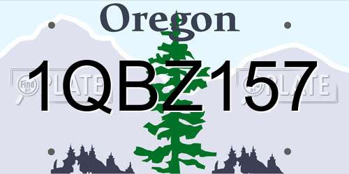 1QBZ157 Oregon License Plate