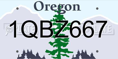 1QBZ667 Oregon License Plate