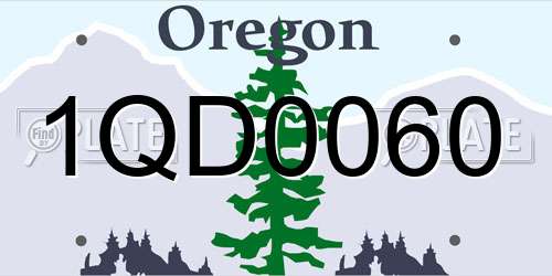 1QD0060 Oregon License Plate