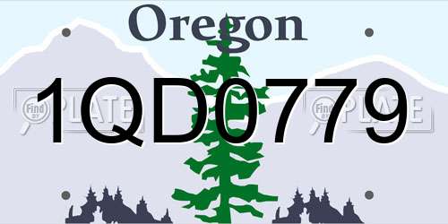 1QD0779 Oregon License Plate