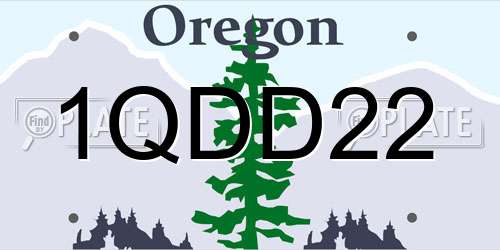 1QDD22 Oregon License Plate