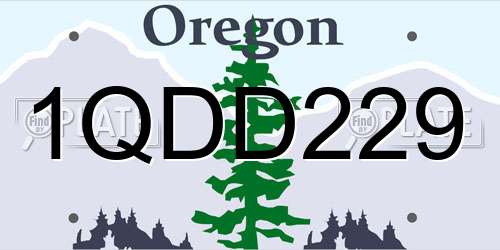 1QDD229 Oregon License Plate