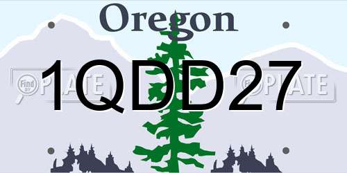 1QDD27 Oregon License Plate