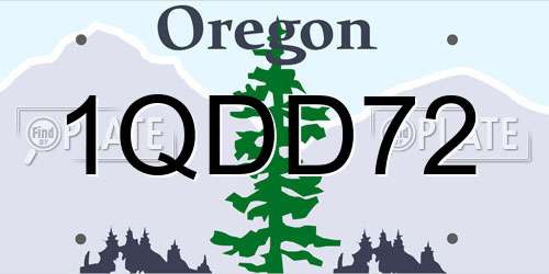 1QDD72 Oregon License Plate