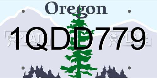 1QDD779 Oregon License Plate