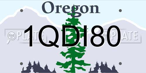1QDI80 Oregon License Plate