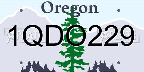 1QDO229 Oregon License Plate