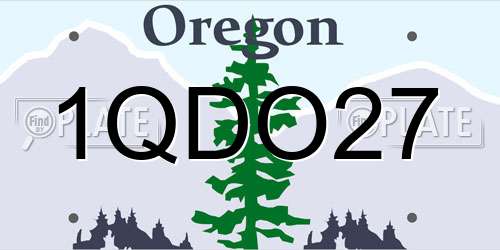 1QDO27 Oregon License Plate