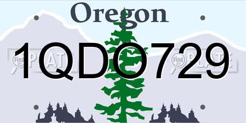1QDO729 Oregon License Plate