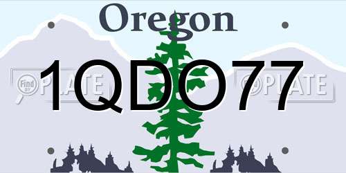 1QDO77 Oregon License Plate
