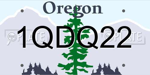 1QDQ22 Oregon License Plate