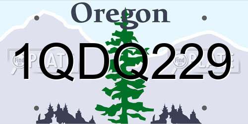 1QDQ229 Oregon License Plate