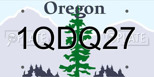 1QDQ27 Oregon License Plate