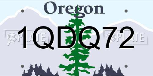 1QDQ72 Oregon License Plate