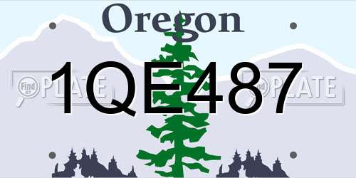 1QE487 Oregon License Plate