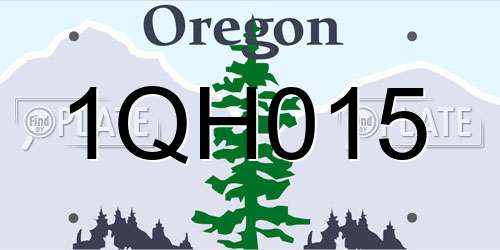 1QH015 Oregon License Plate