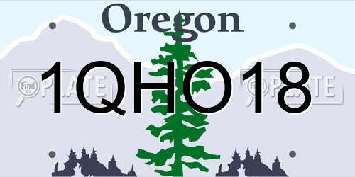 1QHO18 Oregon License Plate