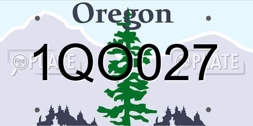 1QO027 Oregon License Plate