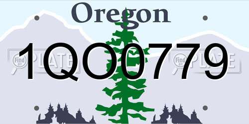 1QO0779 Oregon License Plate