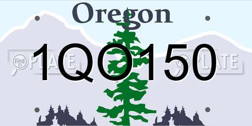 1QO150 Oregon License Plate